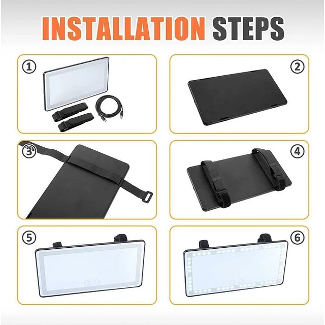 ESPEJO LED CON LUZ PARA AUTO